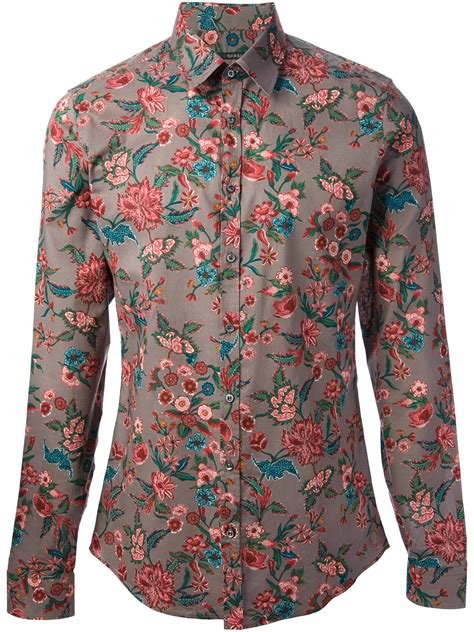 mens gucci floral shirt|gucci men's casual shirts.